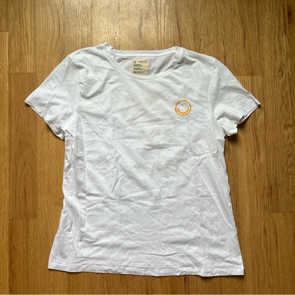 ForDays White Sustainable Graphic Tee - Yellow Smiley Face
